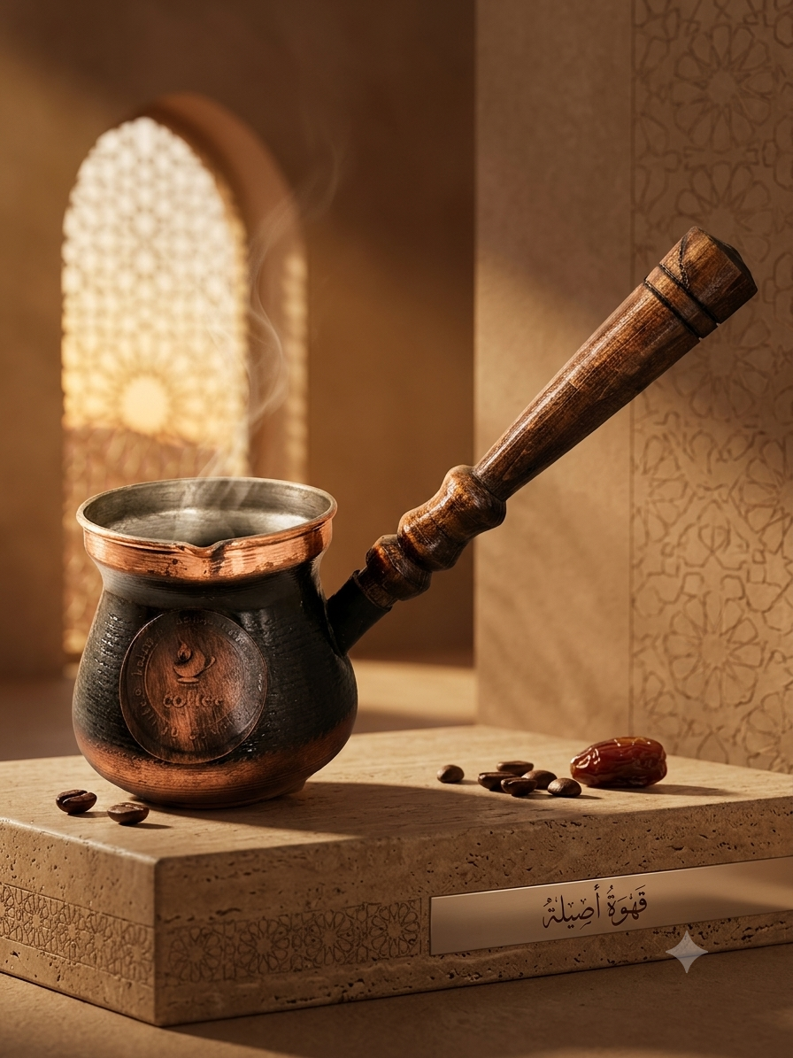 جزوه مس عربی مناسب دم کردن قهوه طرح دایره ای
