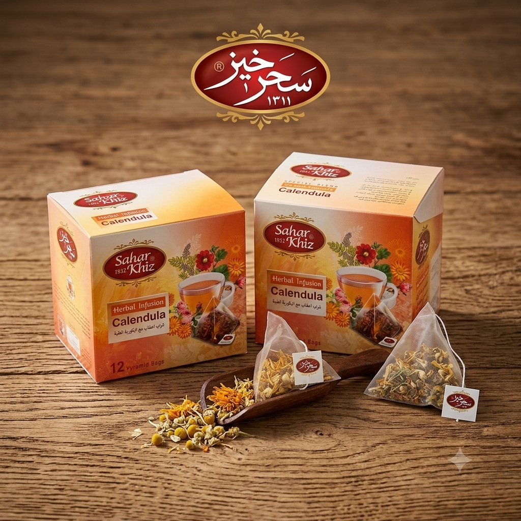دمنوش گل همیشه بهار برند سحرخیز دونه ای و بسته ای